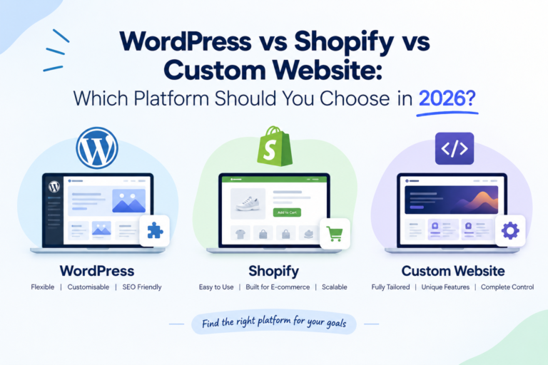 WordPress vs Shopify vs Custom Website: Which Platform Should You Choose in 2026?